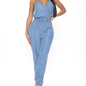 Denim Jumpsuit- medium wash